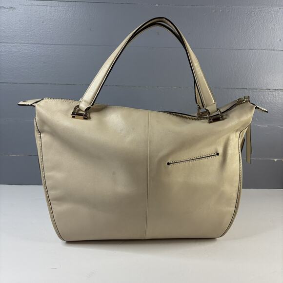 COACH SMYTHE SATCHEL 32405 Natural Beige Leather Handbag Bag 2 Handles - Picture 2 of 16
